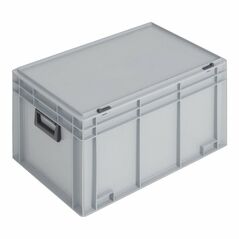 Lockweiler Kunststoffkoffer 70l PP m.2Griffen L600xB400xH353mm grau stapelbar, image 