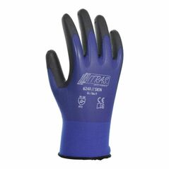 Handschuhe Nitras Skin Gr.9 blau/schwarz EN 388 PSA II Nyl.m.PU NITRAS, image 
