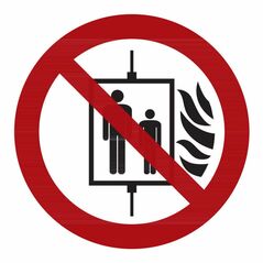 Verbotszeichen Aufzug im Brandfall nicht benutzen, Typ: 04100, image 