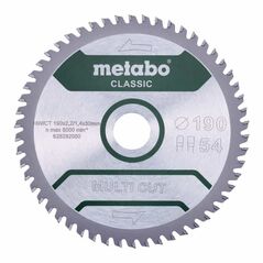 Metabo Sägeblatt "multi cut - classic", 190x2,2/1,4x30 Z54 FZ/TZ 5° /B, image 