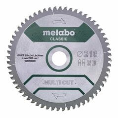 Metabo Sägeblatt "multi cut cut - classic", 254x2,6/1,8x30 Z60 FZ/TZ 5°neg /B, image 