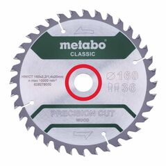 Metabo Sägeblatt "precision cut wood - classic", 160x2,2/1,4x20 Z36 WZ 10°, image 
