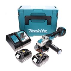 Makita DGA 519 RGJ Akku Winkelschleifer 18 V 125 mm Brushless X-Lock + 2x Akku 6,0 Ah + Ladegerät + Makpac, image 