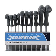 Silverline Trx-Stiftschlüssel mit Quergriffen, 10-tlg. Satz, image 