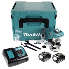 Makita DRT50RMJ Akku-Multifunktionsfräse 18V Brushless 40mm 6 / 8mm 40mm + Parallelanschlag + 2x Akku 4,0Ah + Ladegerät + Koffer, image 