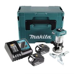 Makita DRT50RMJ Akku-Multifunktionsfräse 18V Brushless 40mm 6 / 8mm 40mm + Parallelanschlag + 2x Akku 4,0Ah + Ladegerät + Koffer, image 