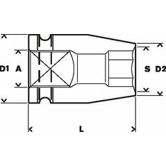 Bosch Steckschlüsseleinsatz, SW 15 mm, L 34 mm, 22 mm, 22,9 mm (1 608 552 008), image 