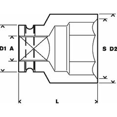 Bosch Steckschlüsseleinsatz, SW 22 mm, L 50 mm, 44 mm, M14, 36,5 mm (1 608 556 011), image 
