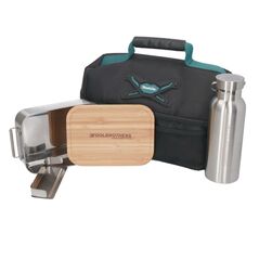 Toolbrothers Lunchpaket mit Makita Isoliertasche + Toolbrothers Fan Edelstahl Brotdose mit Bambus Deckel 1200 ml + Edelstahl Trinkflasche 500 ml, image 