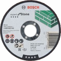 Bosch Trennscheibe gerade Expert for Stone C 24 R BF, 115 mm, 2,5 mm (2 608 600 320), image 