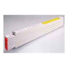STABILA Holz-Gliedermaßstab Type 717, 2 m, weiß/gelbe metrische Schnellablese-Skala, image 