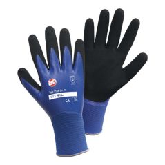 Handschuhe Nitril Aqua Gr.8 blau/schwarz Nyl.m.dop.Nitril EN 388 PSA II, image 