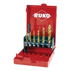 RUKO Kombi-Maschinengewindebohrer-Satz HSS-TiN in Industriekassette lang, image 