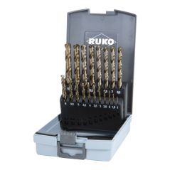 RUKO Spiralbohrersatz DIN 338 Typ VA HSSE Co 5 in Kunststoffkassette (ABS), image 