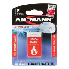 Ansmann 10-Jahres Batterie für Rauchmelder 9V Lithium E-Block, image 