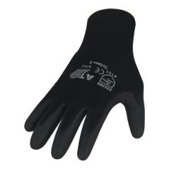 Asatex Handschuhe PU Gr.8 schwarz Nylon Feinstrick m.Strickbund, image 