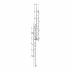 MUNK Günzburger Steigtechnik Mehrzügige Steigleitern mit Rückenschutz Steighöhe 13,16m Aluminium blank, image 