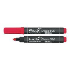 Pica Permanentmarker Classic INSTANT WHITE rot Strich-B.1-4mm Rundspitze, image 