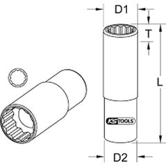 KS Tools 3/8“ Spezial-Zündkerzen-Stecknuss, 16 mm, image 