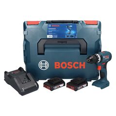 Bosch GSB 18V-45 Akku Schlagbohrschrauber 18 V 45 Nm Brushless + 2x Akku 2,0 Ah + Ladegerät + L-Boxx, image 