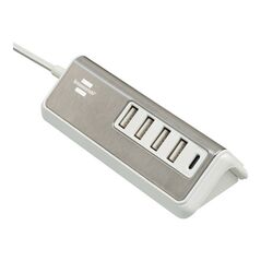 Brennenstuhl Brennenstuhl®estilo USB Ladegerät mit Schnellladefunktion / Mehrfach USB Ladestation mit Edelstahloberfläche und 1,5m Textil-Kabel, image 