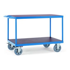 fetra Tischwagen, Tragkraft 1200 kg, mit 2 Böden aus Holz, Elastic-Reifen, image 