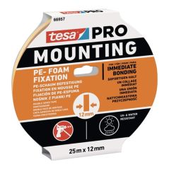 Montageband Mounting PRO PE-Fixation 66957 weiß L.25m B.12mm TESA, image 