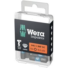 Wera 840/1 IMP DC Hex-Plus DIY Impaktor Bits 4 x 25 mm 10-teilig (05057604001), image 