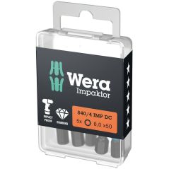 Wera 840/4 IMP DC Hex-Plus DIY Impaktor Bits 4 x 50 mm 5-teilig (05057644001), image 