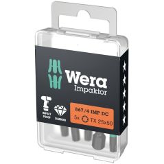 Wera 867/4 IMP DC TORX® DIY Impaktor Bits TX 20 x 50 mm 5-teilig (05057664001), image 