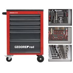 GEDORE red Werkzeugsatz im Werkstattwagen MECHANIC rot 129-teilig, R21560004, image 