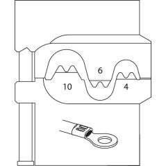 GEDORE Modul-Einsatz für unisolierte Kabelschuhe 4/6/10, 8140-03, image 