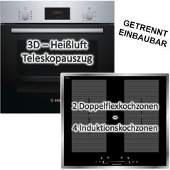Bosch - herdset Backofen mit Wolkenstein Induktionskochfeld autark 60 cm Teleskopauszug 3D-Heißluft, image 