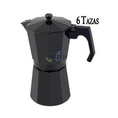 Induktionskaffeemaschine aus schwarzem Aluminium für 6 Tassen, image 