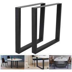 2 Stahl-Tischbeinen Set, Möbelbeine, Metall-Tischbeine 80x72cm Möbelbeine schwarz, image 
