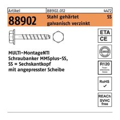 Heco Schrauben - Schraubanker 7,5 x 50/15 r 88902 MMSplus-SS Stahl gehärtet galvanisch verzinkt, image 