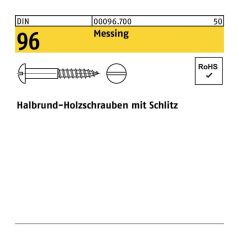 Reyher - Holzschraube 2,5 x 16 din 96 Halbrundkopf Schlitz Messing, image 