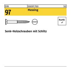 Reyher - Holzschraube 4 x 16 din 97 Senkkopf Schlitz Messing, image 