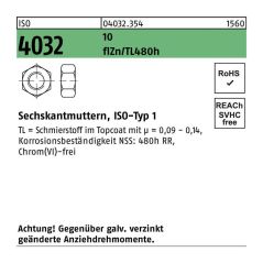 Bufab - Sechskantmutter m 6 iso 4032 10 zinkbesch. Gleitmittel flZnnc 480h-L, image 