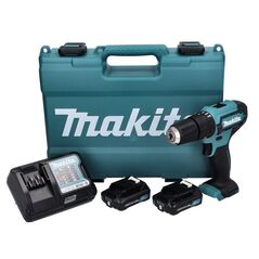 Makita HP333DWAE Akku-Schlagbohrschrauber 12V 30Nm + 2x Akku 2,0Ah + Ladegerät + Koffer, image 