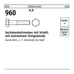 Diverse - Sechskantschraube din 960 m.Schaft m 36 x3 x100 8.8, image 