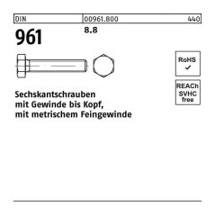 Diverse - Sechskantschraube din 961 vg m 24 x1,5 x140 8.8, image 