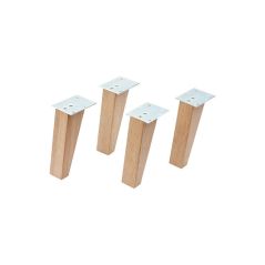 FACKELMANN Holzfüße Set FINN / 4 Holzfüße aus Eichenholz / Höhe: ca. 15 cm / Farbe: Braun hell / inklusive Befestigungsmaterial / geeignet für, image 