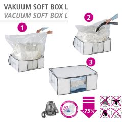 Wenko - Soft Box l Vakuum Sytstem Kleider Behälter Aufbewahrung Schutz Luft Ventil - weiss, image 
