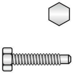 DIN 561 Sechskantschraube mit Zapfen Form B 10x70 8.8 blank, image 