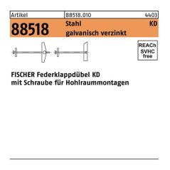 fischer Klappdübel R 88518 m.Schraube KD 3 x 95 Stahl galvanisch verzinkt, image 