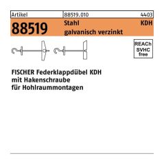 Fischer - Klappdübel kdh 3 x 105 r 88519 m.Hakenschraube Stahl galvanisch verzinkt, image 