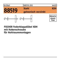 fischer Klappdübel R 88519 m.Hakenschraube KDH 6 x 130 Stahl galvanisch verzinkt, image 