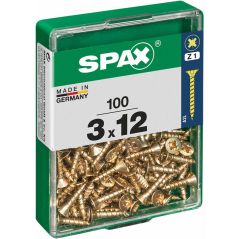 Spax - Schachtel 100 Stk. Holzschrauben yellox Flachkopf 3,0x12mm, image 