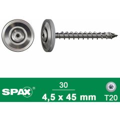Spax - Spenglerschraube A2 4,5x45 mm + Dichtscheibe 20 mm lp, 30 Stück - size please select - color, image 